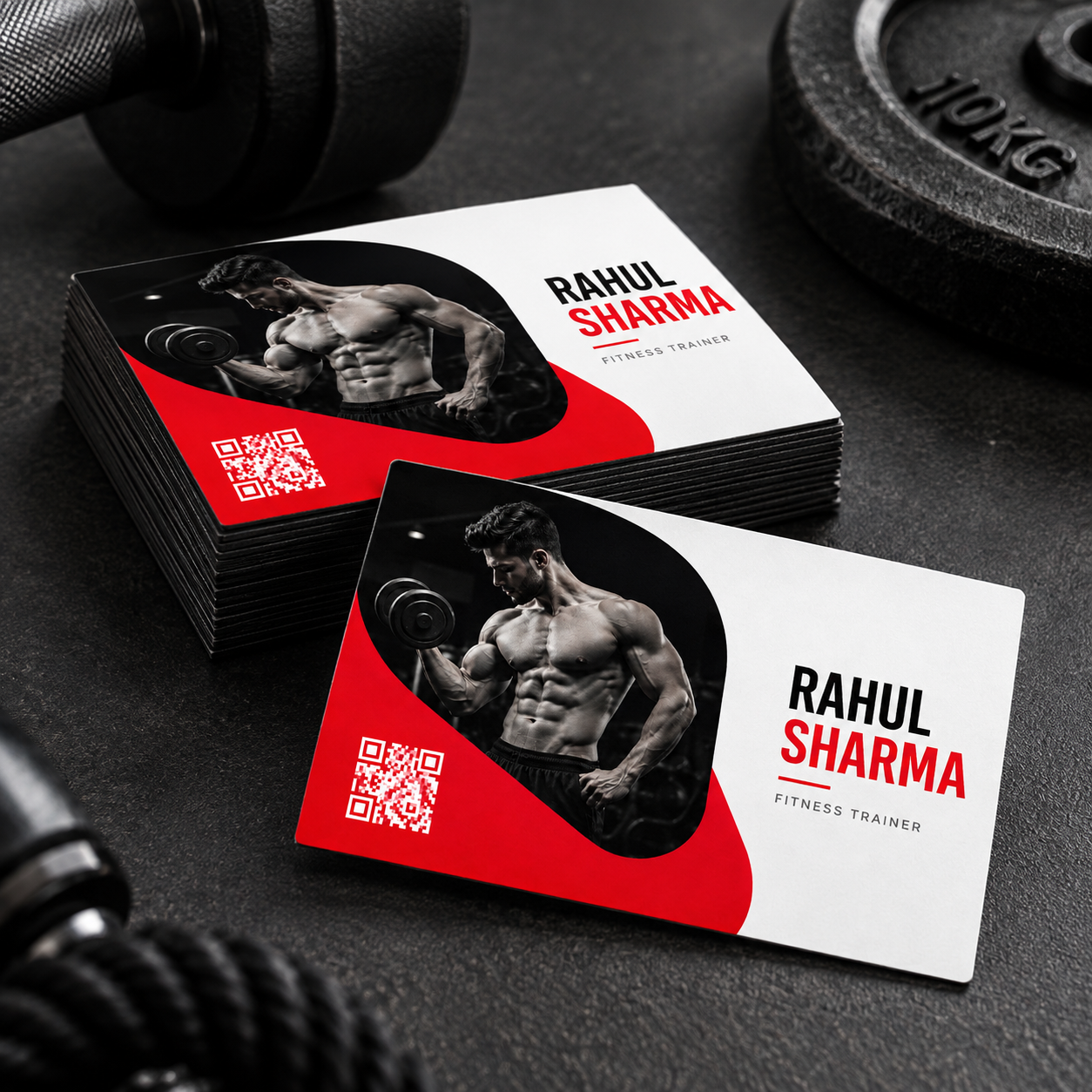 Fitness Gym QR Business Card